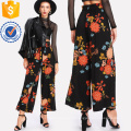 Cintura Frilled Floral Largo Perna Calças Fabricar Atacado Moda Feminina Vestuário (TA3085P)